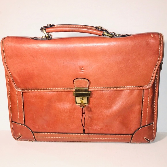 ELlington leather lockable briefcase messenger bag - Picture 1 of 8